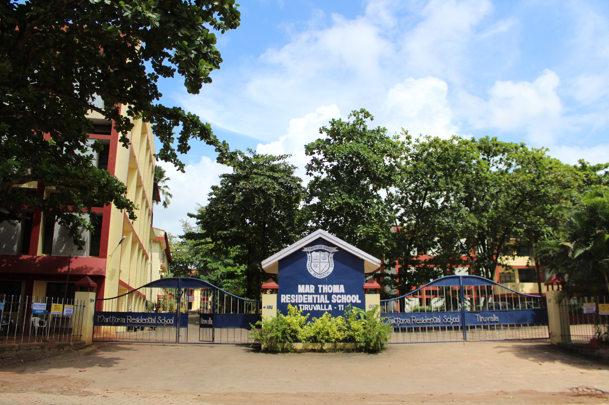 Grand architectural facade of the Mar Thoma Residential School campus